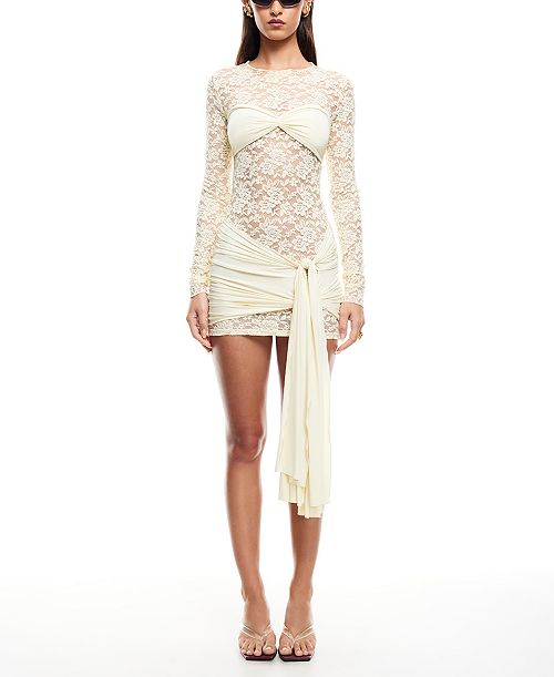 Lioness Women's Midnight Lace Mini Dress Women's Fashion Shoes & Accessories