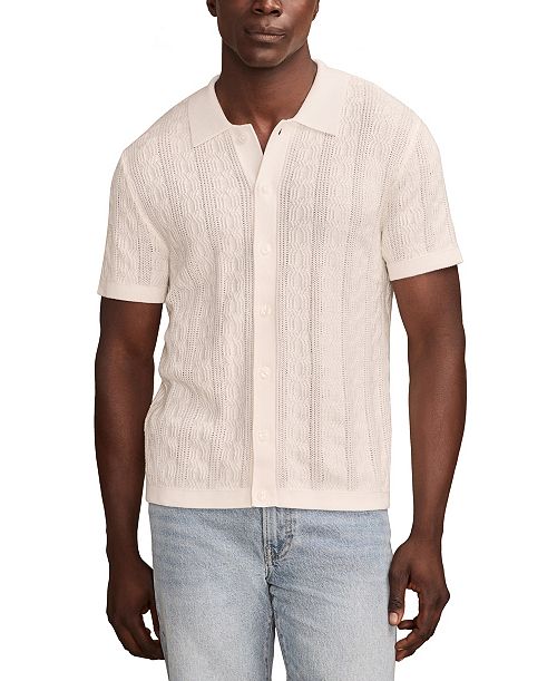 Lucky Brand Men's Short Sleeve Button Down Sweater Men's Fashion & Accessories