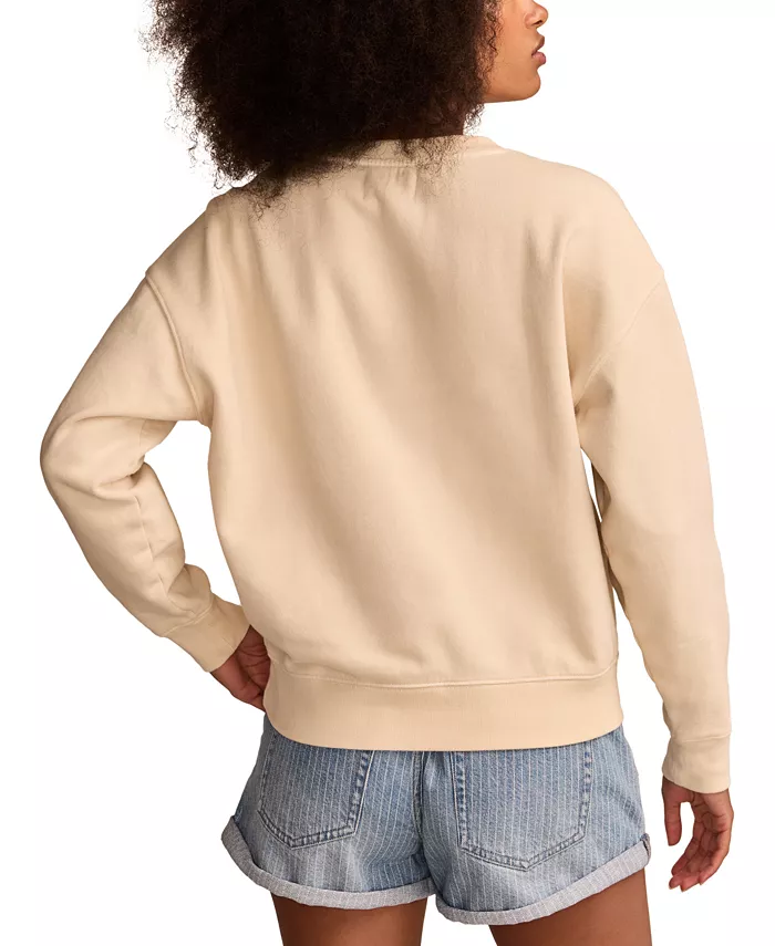 Lucky Brand Women's Lucky Crewneck Sweatshirt Women's Fashion Shoes & Accessories