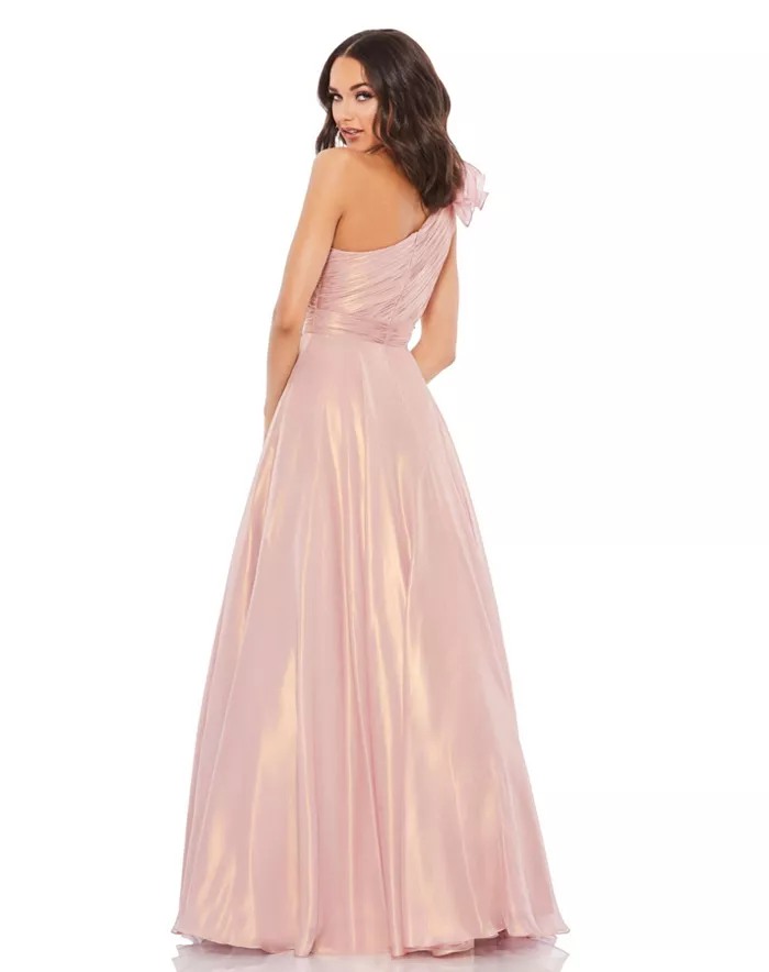 Mac Duggal Women's Iridescent One Shoulder Rosette Ball Gown Women's Fashion Shoes & Accessories