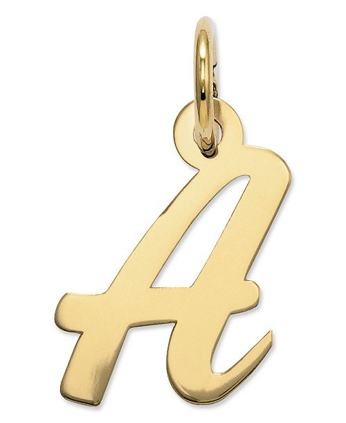 Macy's 14k Gold Charm Small Script Initial Charm Jewelry & Watches