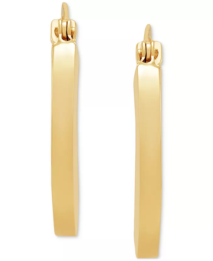 Macy's 14k Gold Earrings Polished Square Hoops (17mm) Jewelry & Watches