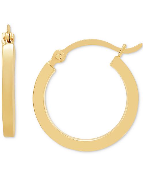 Macy's 14k Gold Earrings Polished Square Hoops (17mm) Jewelry & Watches