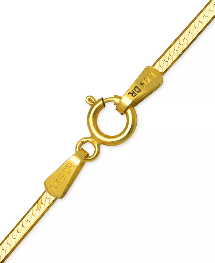 Macy's 18" Flat Herringbone Chain Necklace (1-1/4mm) In 14k Gold Jewelry & Watches