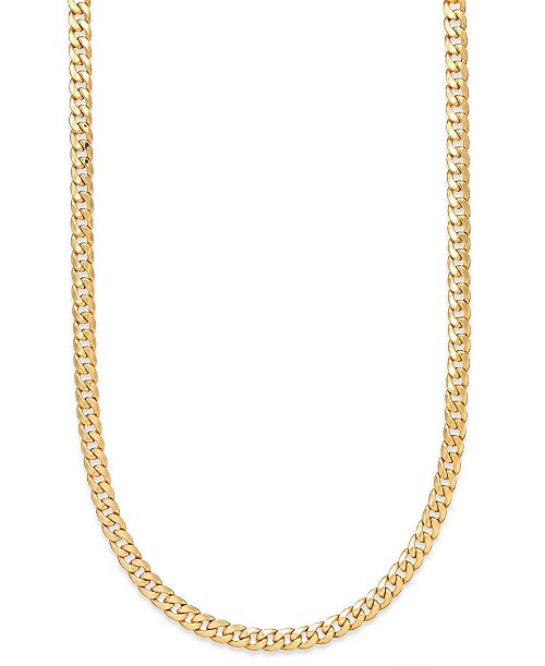 Macy's Cuban Link Chain Necklace 22" (7mm) in 14k Gold Jewelry & Watches