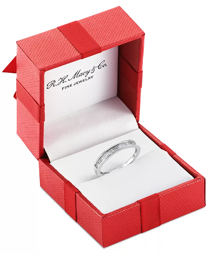 Macy's Diamond Baguette Band (1/7 Ct. T.w.) In 14k White Gold Gold Or Rose Gold Jewelry & Watches