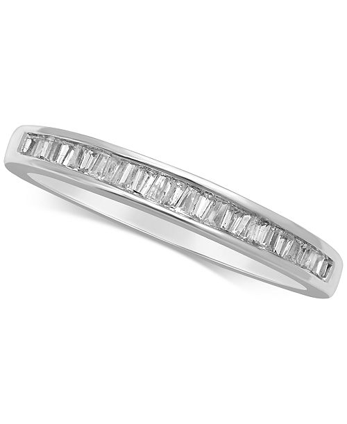 Macy's Diamond Baguette Band (1/7 ct. t.w.) in 14k White Gold Gold or Rose Gold Jewelry & Watches