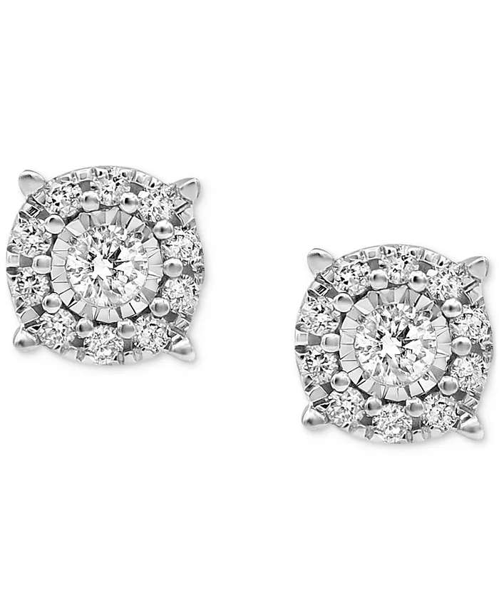 Macy's Diamond Stud Earrings (1/3 Ct. T.w.) In 14K White Yellow Or Rose Gold Jewelry & Watches