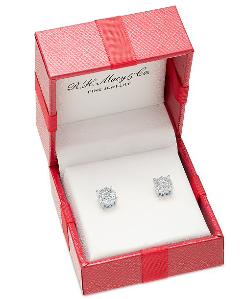 Macy's Diamond Stud Earrings (1/3 ct. t.w.) in 14K White Yellow or Rose Gold Jewelry & Watches