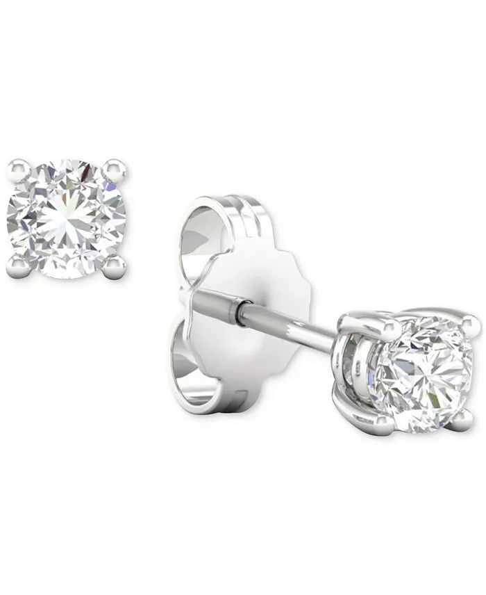 Macy's Diamond Stud Earrings (1/4 Ct. T.w.) In 10k White Or Yellow Gold Jewelry & Watches