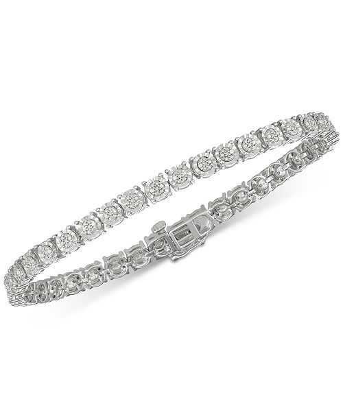 Macy's Diamond Tennis Bracelet (1/4 ct. t.w.) in Sterling Silver Jewelry & Watches