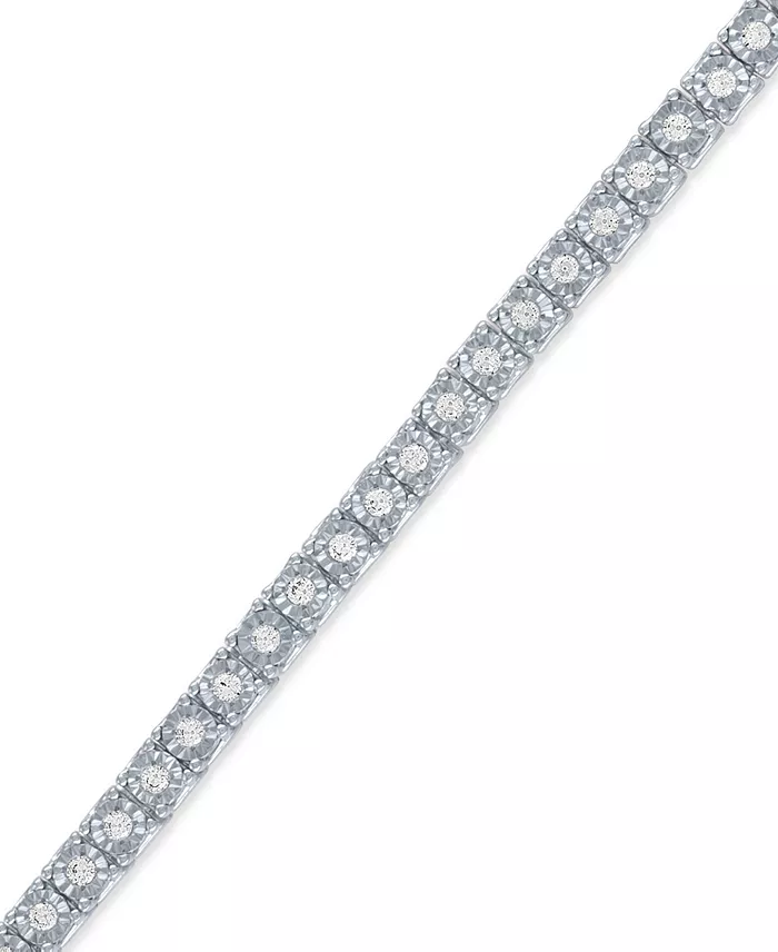 Macy's Diamond Tennis Bracelet (1 Ct. T.w.) In Sterling Silver 14k Gold-Plated Sterling Silver Or 14k Rose Gold-Plated Sterling Silver Jewelry & Watches