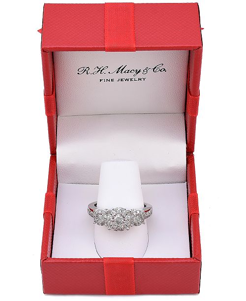 Macy's Diamond Three Stone Engagement Ring (3/4 ct. t.w.) in 14k White Yellow or Rose Gold Jewelry & Watches