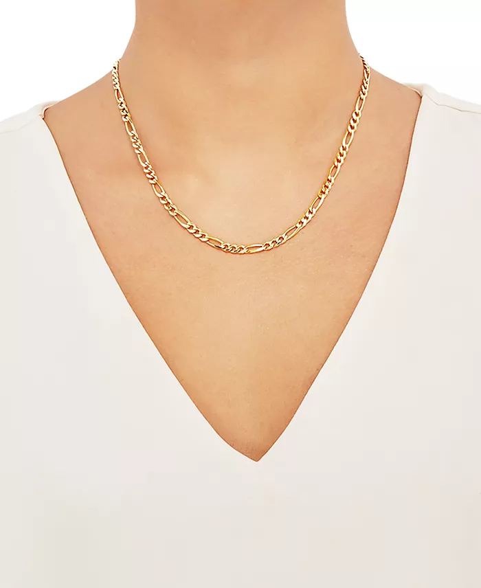 Macy's Figaro Link Chain 18" Necklace (4-1/3mm) In 18k Gold-Plated Sterling Silver Jewelry & Watches
