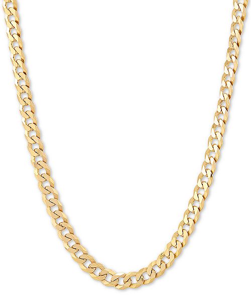 Macy's Flat Curb Link 18" Chain Necklace in 18k Gold-Plated Sterling Silver Jewelry & Watches