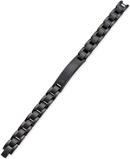 Macy's Men's Black Diamond Accent Link ID Bracelet in Black IP-Plated Stainless Steel Jewelry & Watches Macy's Men's Black Diamond Accent Link ID Bracelet in Black IP-Plated Stainless Steel Jewelry & Watches