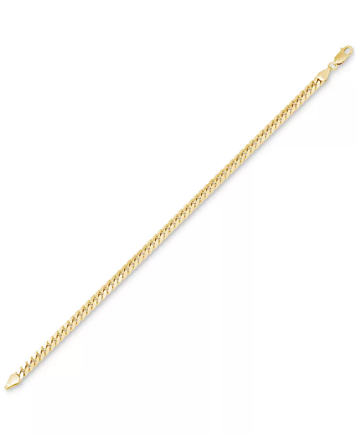 Macy's Men's Cuban Link Bracelet In 18k Gold-plated Sterling Silver & Sterling Silver Jewelry & Watches