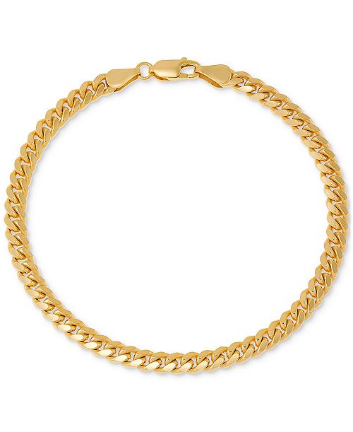 Macy's Men's Cuban Link Bracelet in 18k Gold-plated Sterling Silver & Sterling Silver Jewelry & Watches Macy's Men's Cuban Link Bracelet in 18k Gold-plated Sterling Silver & Sterling Silver Jewelry & Watches