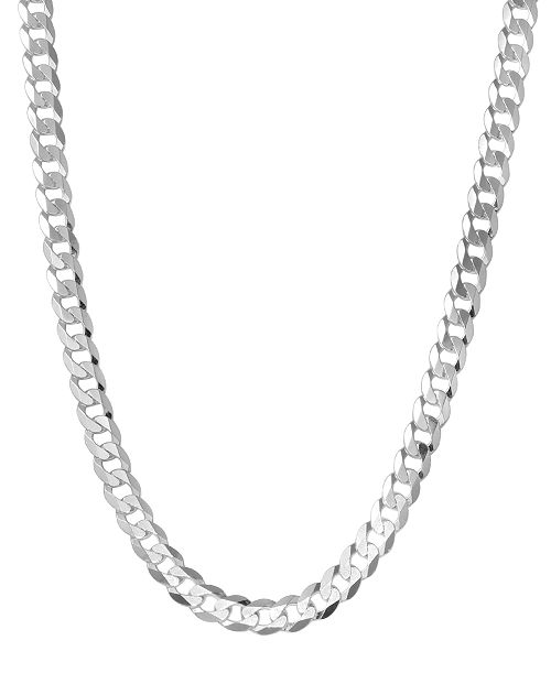 Macy's Men's Curb Link 24" Sterling Silver Necklace Chain (5-1/2mm) Jewelry & Watches