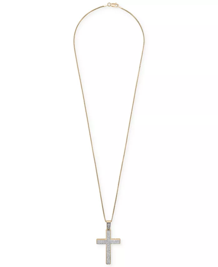 Macy's Men's Diamond Cross 22" Pendant Necklace (1 Ct. T.w.) Jewelry & Watches