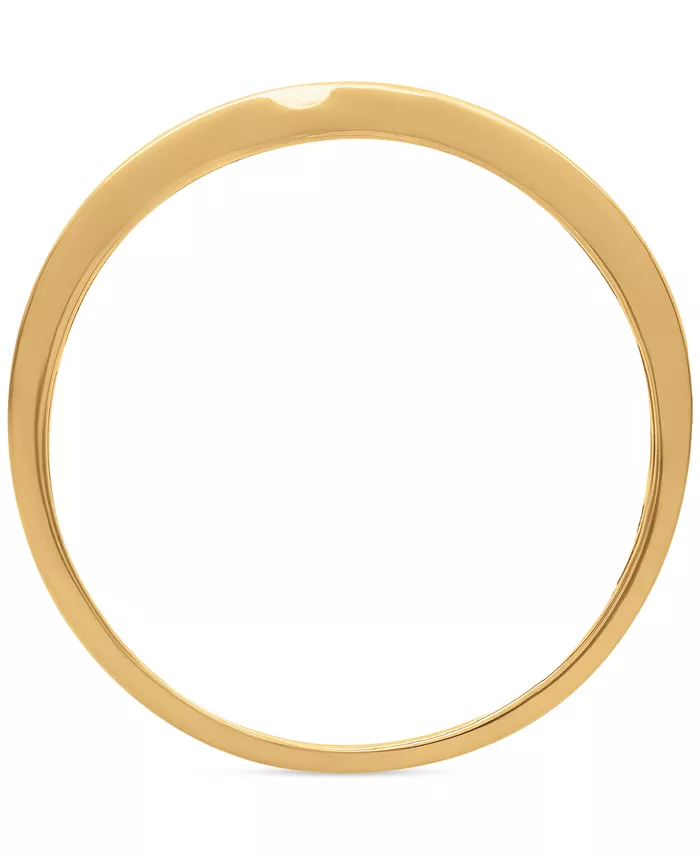 Macy's Men's Diamond Three Station Wedding Band (1/10 Ct. T.w.) In 14k Gold Jewelry & Watches