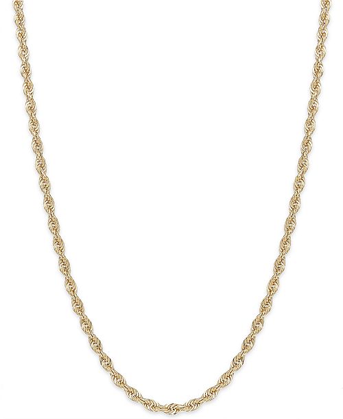 Macy's Rope Chain 16" Necklace (1-3/4mm) in 14k Yellow Gold Jewelry & Watches