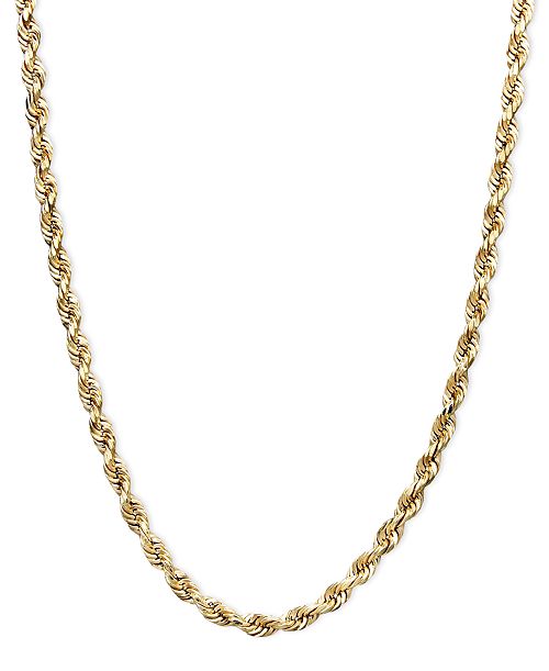 Macy's Rope Chain 20" Necklace (1-3/4mm) in 14k Yellow Gold Jewelry & Watches