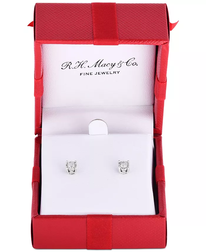 Macy's TruMiracle® Diamond Stud Earrings (3/8 Ct. T.w.) In 14k White Yellow Or Rose Gold Jewelry & Watches