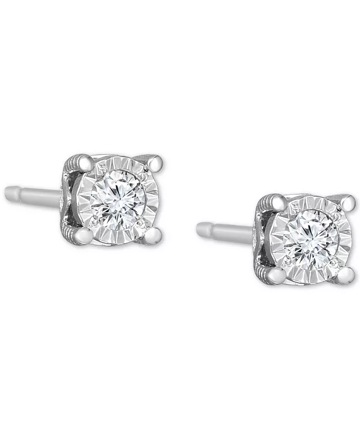 Macy's TruMiracle® Diamond Stud Earrings (3/8 Ct. T.w.) In 14k White Yellow Or Rose Gold Jewelry & Watches