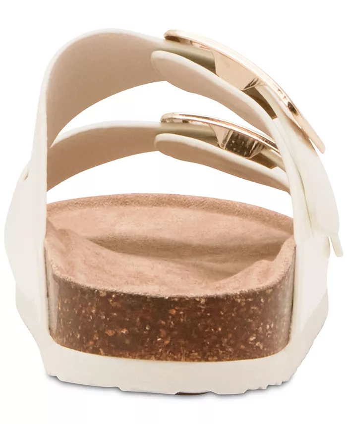 Madden Girl Bodie Buckle Footbed Slide Sandals Women's Fashion Shoes & Accessories