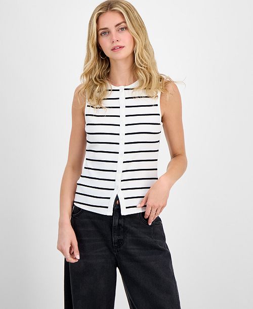 Madden Girl Juniors' Faux Button-Front Tank Juniors'