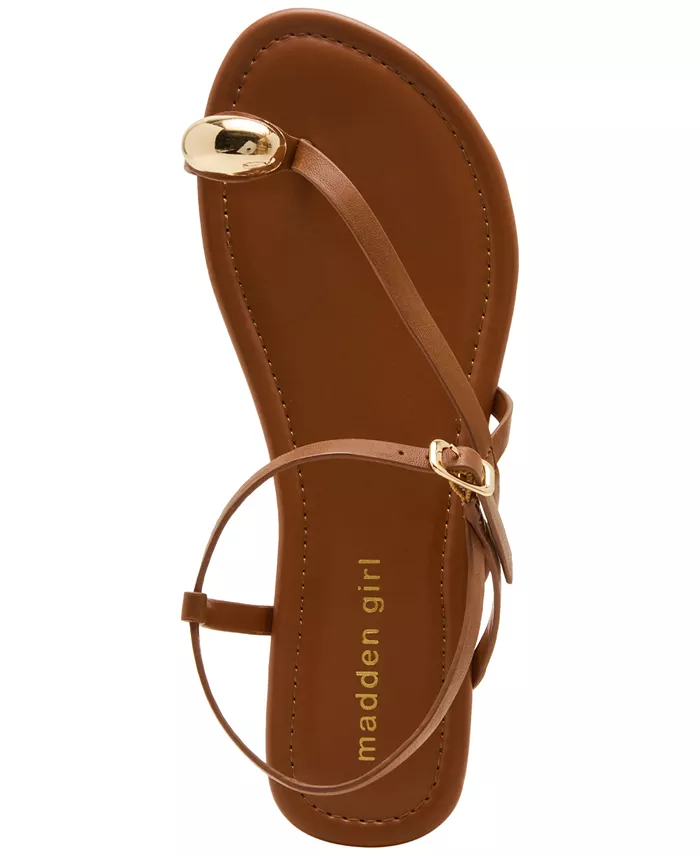 Madden Girl Treasure Strappy Embellished Flat Sandals Women's Fashion Shoes & Accessories