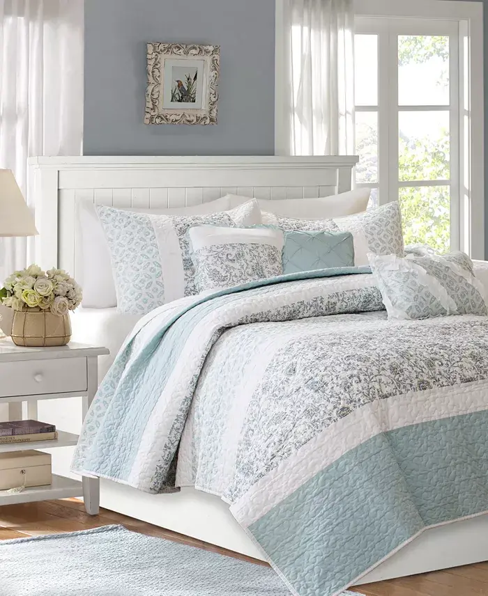 Madison Park Dawn 6-Pc. Quilt Set Full/Queen Bed & Bath