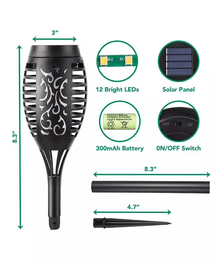MAGGIFT 6-Pack Waterproof Flame Solar Torch Light Furniture