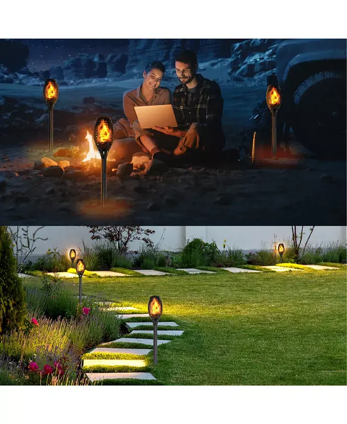MAGGIFT 6-Pack Waterproof Flame Solar Torch Light Furniture
