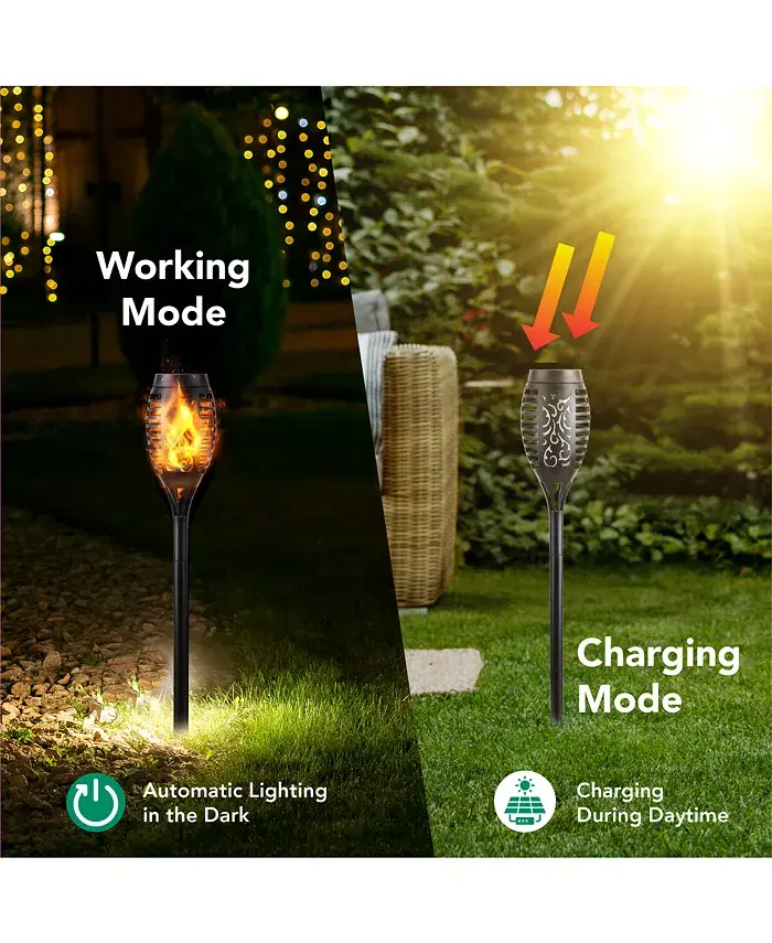 MAGGIFT 6-Pack Waterproof Flame Solar Torch Light Furniture