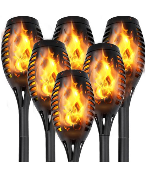 MAGGIFT 6-Pack Waterproof Flame Solar Torch Light Furniture