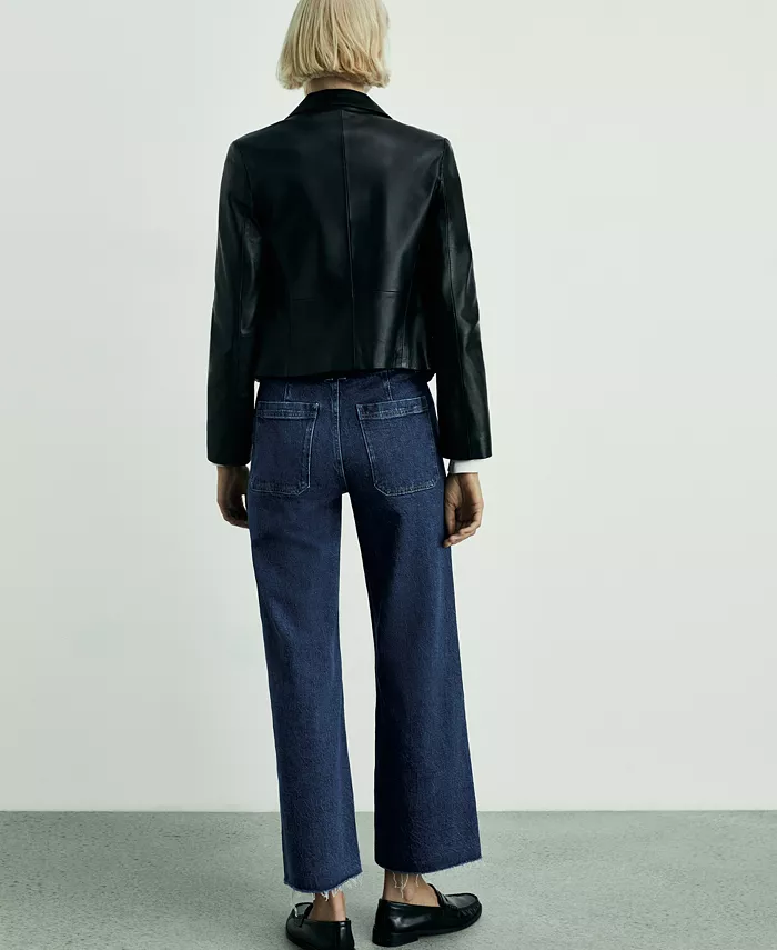 MANGO Women's Catherin Culotte High-Rise Jeans Women's Fashion Shoes & Accessories