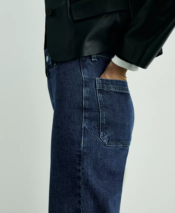 MANGO Women's Catherin Culotte High-Rise Jeans Women's Fashion Shoes & Accessories