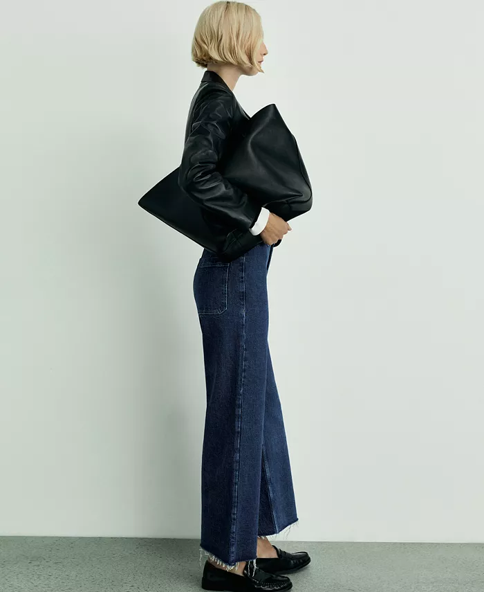 MANGO Women's Catherin Culotte High-Rise Jeans Women's Fashion Shoes & Accessories