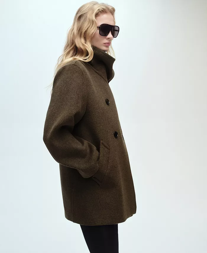 MANGO Women's Double-Breasted Wool Coat Women's Fashion Shoes & Accessories
