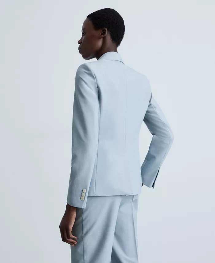 MANGO Women's Fitted Suit Jacket Women's Fashion Shoes & Accessories