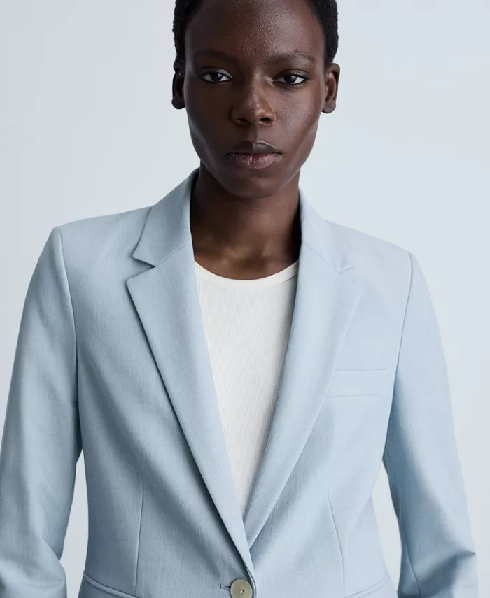 MANGO Women's Fitted Suit Jacket Women's Fashion Shoes & Accessories