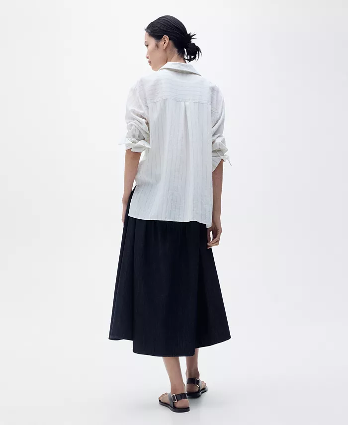 MANGO Women's Flared Denim Skirts Women's Fashion Shoes & Accessories