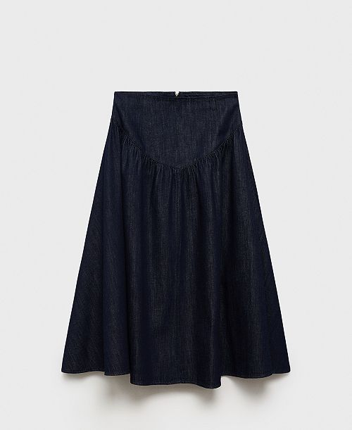 MANGO Women's Flared Denim Skirts Women's Fashion Shoes & Accessories