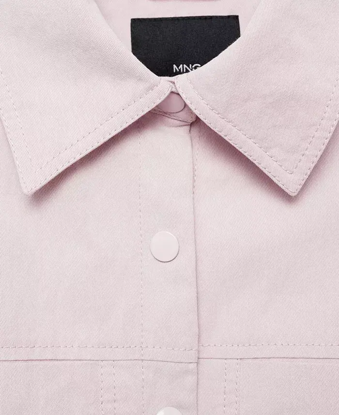 MANGO Women's Gathered Denim Jacket Women's Fashion Shoes & Accessories