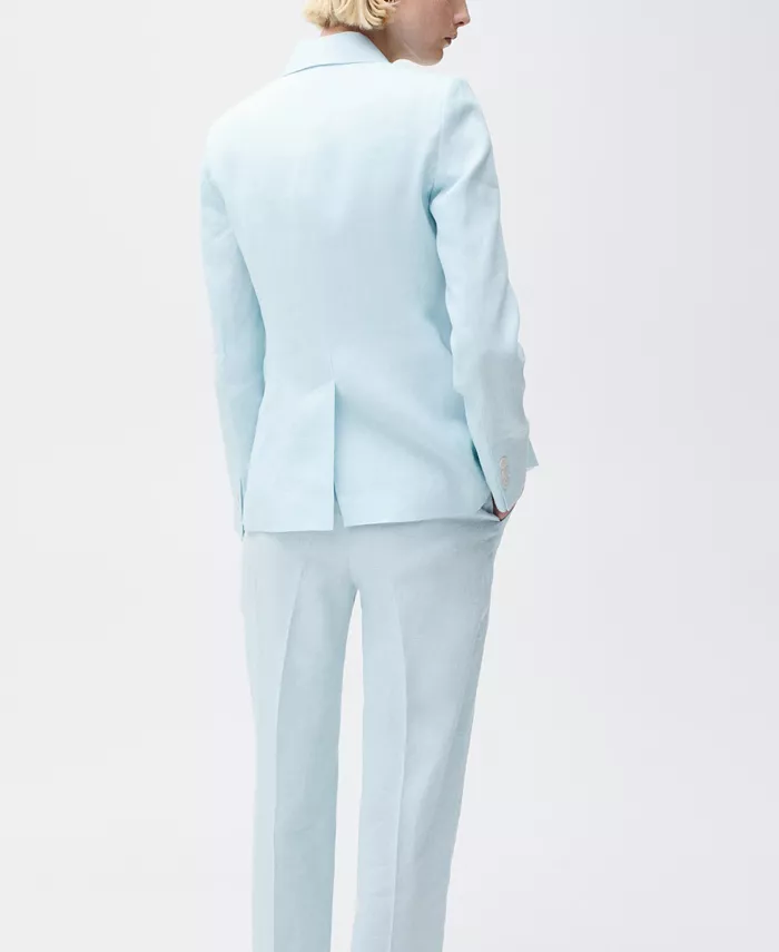 MANGO Women's Linen Suit Jacket Women's Fashion Shoes & Accessories