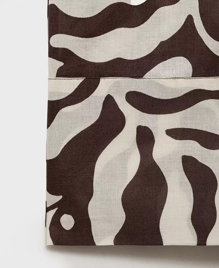 MANGO Women's Printed Cotton Pants Women's Fashion Shoes & Accessories