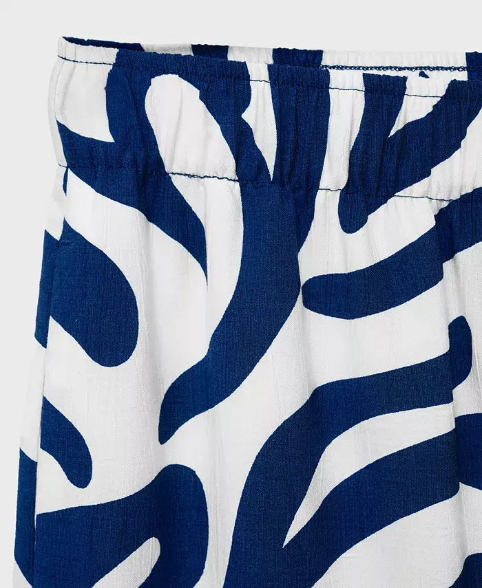 MANGO Women's Printed Culotte Pants Women's Fashion Shoes & Accessories