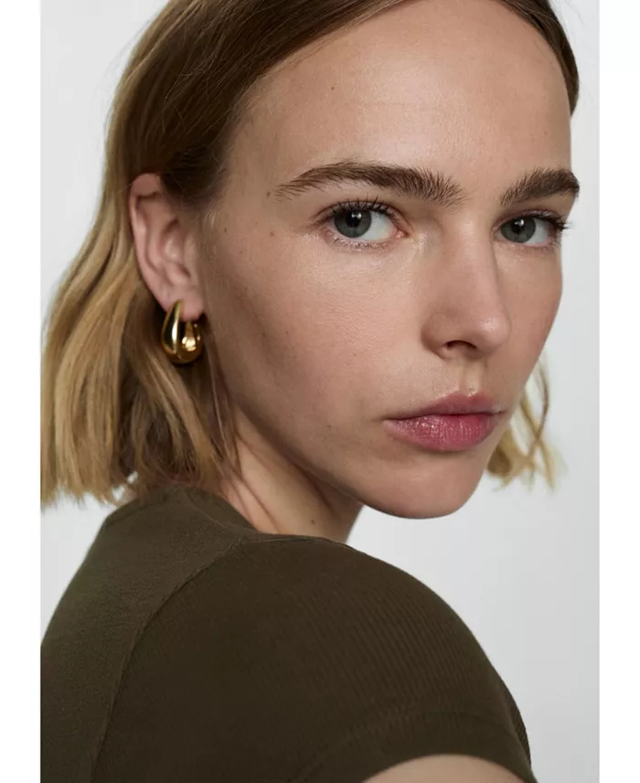 MANGO Women's Ruffled Hem Flared Dress Women's Fashion Shoes & Accessories